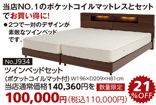 ツインベッド100
